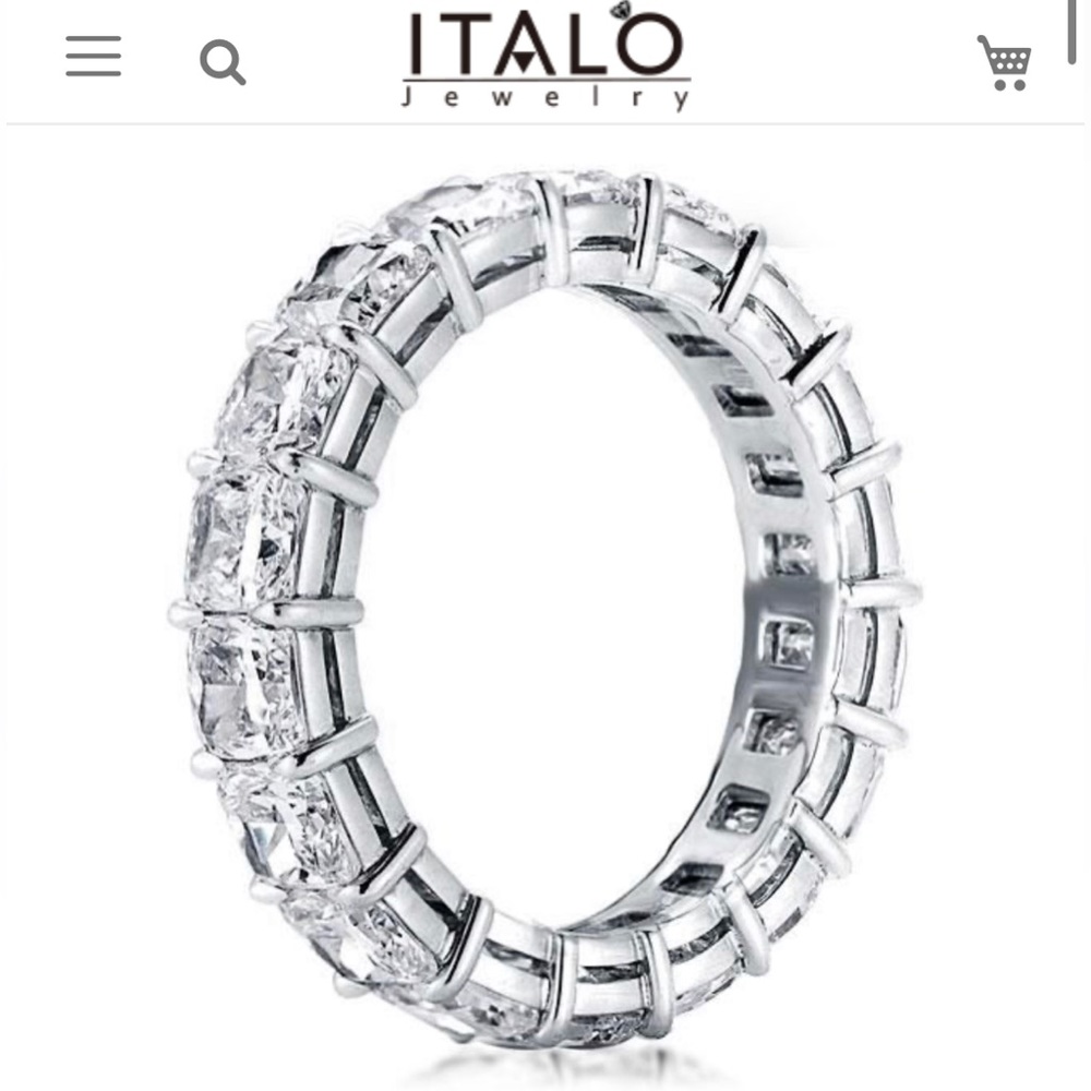 Italo Classic Eternity Princess Wedding Band